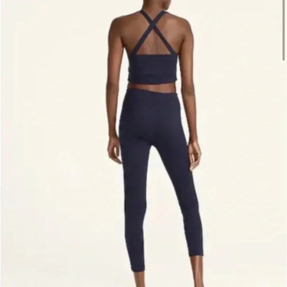 J. Crew Weekend High-Rise 7/8 Legging with Signature Flex Navy Blue Small - Picture 3 of 10
